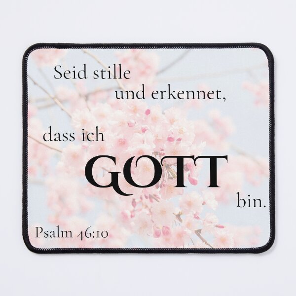 Item preview, Seid stille und erkennet, dass ich Gott bin - Pink Floral Psalm designed and sold by MSDesignHaus.