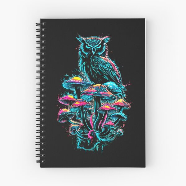 Item preview, Mushrooms Owl Wild Dark Fantasy Neon colors designed and sold by madevdine.