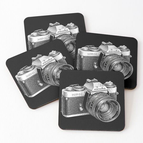 Item preview, Minolta XD11 – Vintage 35mm SLR Camera Illustration (Black & White) designed and sold by Stinky Lincy's Apparel Company.