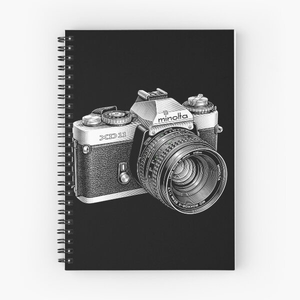 Item preview, Minolta XD11 – Vintage 35mm SLR Camera Illustration (Black & White) designed and sold by Stinky Lincy's Apparel Company.