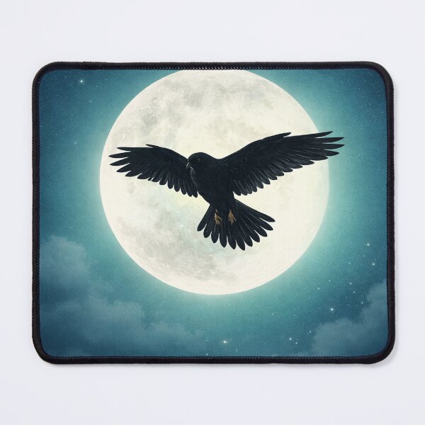 Item preview, Kestrel Flying Across Full Moon – Night Sky Bird of Prey Silhouette designed and sold by chihuahuashower.