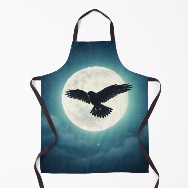 Item preview, Kestrel Flying Across Full Moon – Night Sky Bird of Prey Silhouette designed and sold by chihuahuashower.