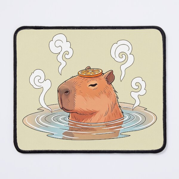 Item preview, Japanese Onsen Capybara with Orange designed and sold by SholoStudio.