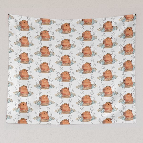 Item preview, Japanese Onsen Capybara with Orange designed and sold by SholoStudio.