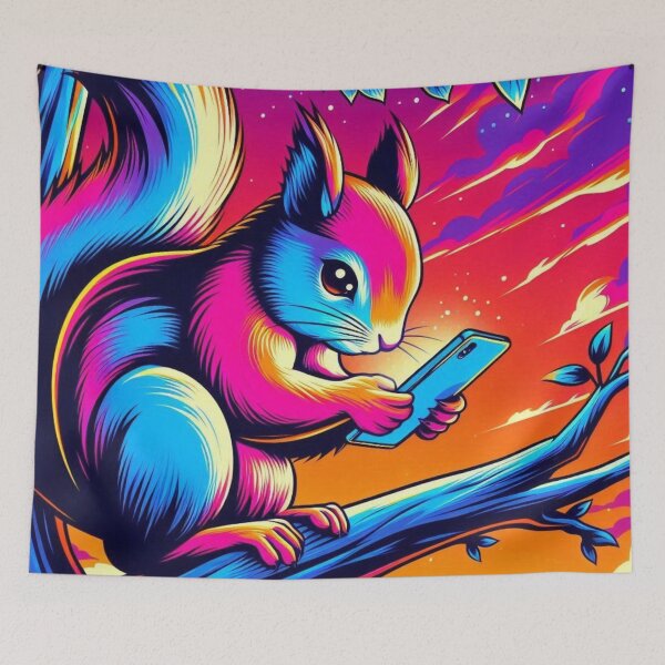Item preview, Curious Squirrel – Modern Forest Glow designed and sold by Dogandesighn.