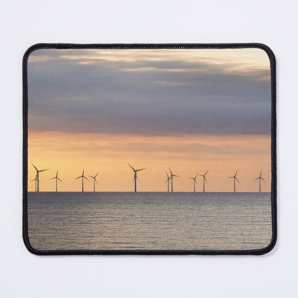 Item preview, Offshore Wind Farm at Sunset – Wind Turbines on the Horizon Coastal Landscape designed and sold by chihuahuashower.