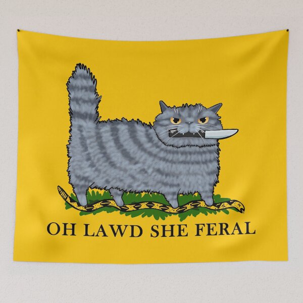 Item preview, Oh Lawd She Feral Grey Tabby designed and sold by KilkennyCat Art.