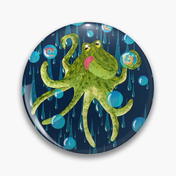 Item preview, "Whimsical Octopus with Fish Bubbles - Cute Kawaii Sea Pattern designed and sold by TheArtOfTreble.
