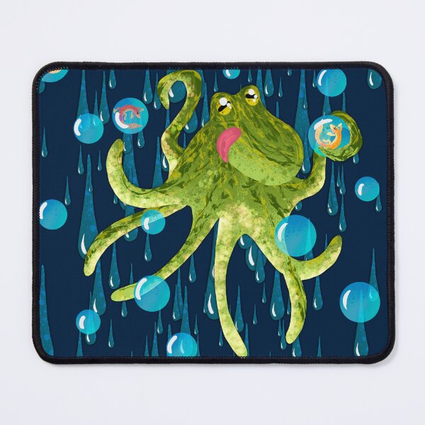 Item preview, "Whimsical Octopus with Fish Bubbles - Cute Kawaii Sea Pattern designed and sold by TheArtOfTreble.