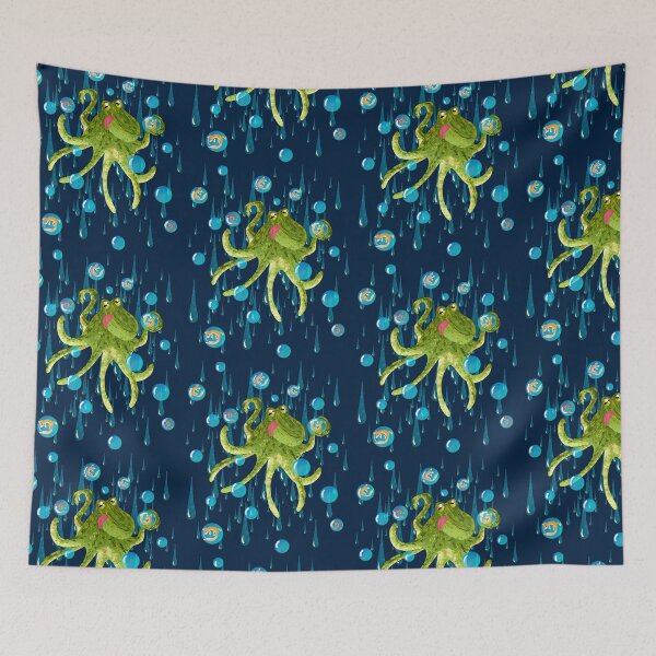 Item preview, "Whimsical Octopus with Fish Bubbles - Cute Kawaii Sea Pattern designed and sold by TheArtOfTreble.