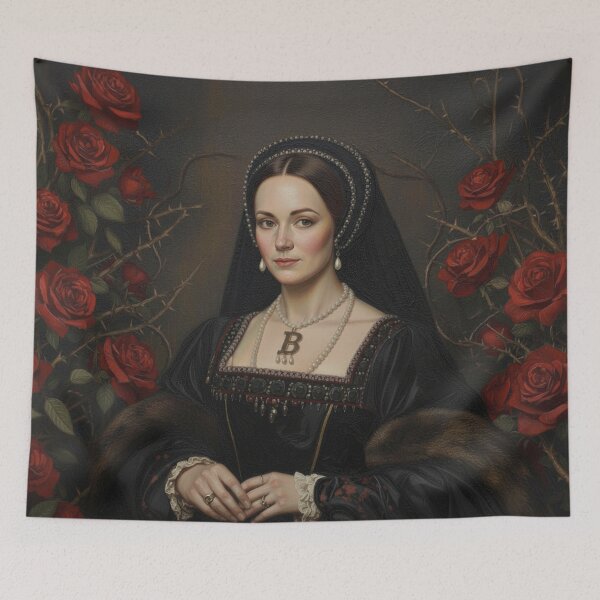 Item preview, Anne Boleyn Tudor Queen Dark Royalcore Rose Portrait designed and sold by chihuahuashower.