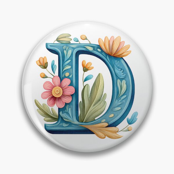 Item preview, Floral Letter D - Vibrant Botanical Alphabet Art Print designed and sold by DesignArtist.ia.