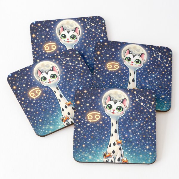 Item preview, Mid Century Modern Cancer Zodiac Cat Celestial Moon Crab designed and sold by chihuahuashower.