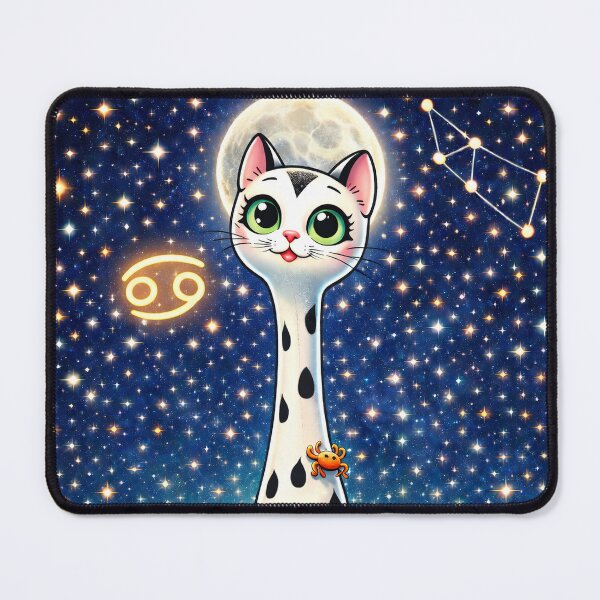 Item preview, Mid Century Modern Cancer Zodiac Cat Celestial Moon Crab designed and sold by chihuahuashower.