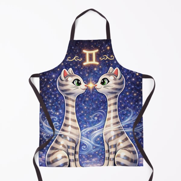 Item preview, Gemini Zodiac Long necked Cats – Celestial Astrology Gemini Twins Cat Illustration designed and sold by chihuahuashower.