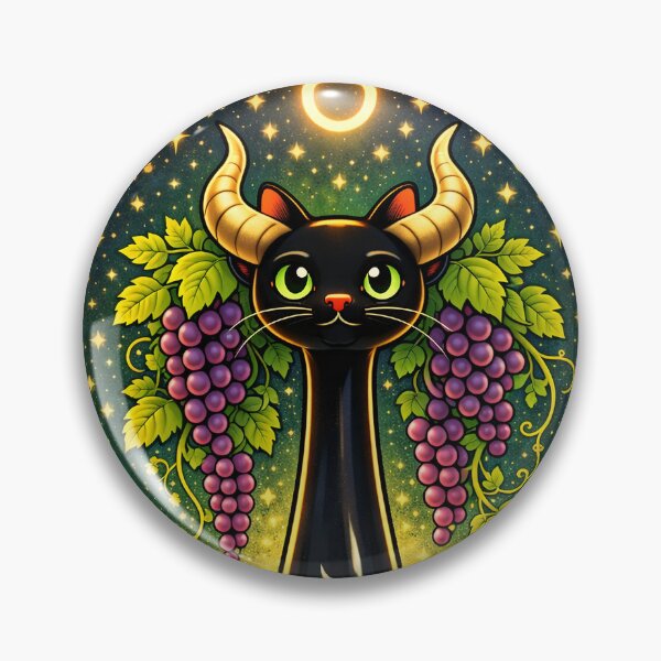 Item preview, Taurus Zodiac Black Cat Long necked cat long neck cat with Horns – Celestial Astrology Cat, Taurus Season Art Nouveau Style designed and sold by chihuahuashower.