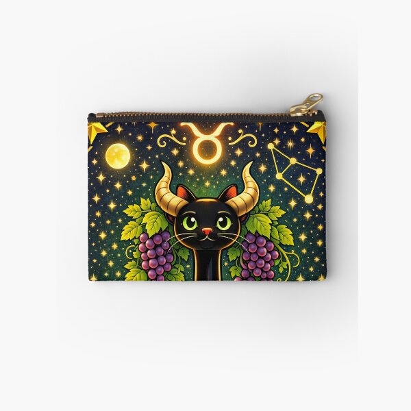 Item preview, Taurus Zodiac Black Cat Long necked cat long neck cat with Horns – Celestial Astrology Cat, Taurus Season Art Nouveau Style designed and sold by chihuahuashower.