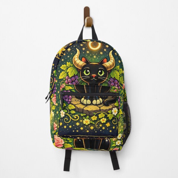 Item preview, Taurus Zodiac Black Cat Long necked cat long neck cat with Horns – Celestial Astrology Cat, Taurus Season Art Nouveau Style designed and sold by chihuahuashower.