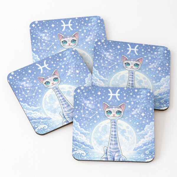 Item preview, Mid Century Modern Pisces Cat | Zodiac Cat Illustration | Retro Astrology Pisces Aesthetic designed and sold by chihuahuashower.
