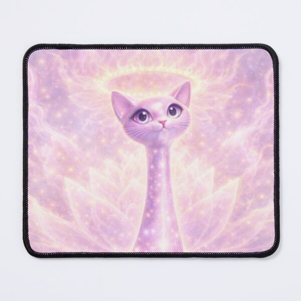 Item preview, Crown Chakra Long Necked Cat – Mid Century Modern Long Neck Cat Spiritual Cosmic Art designed and sold by chihuahuashower.