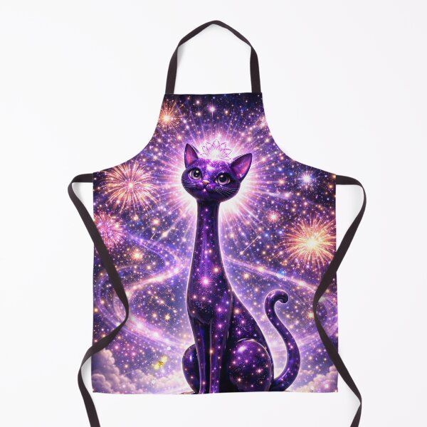 Item preview, Third Eye Chakra Long Necked Cat – Mid Century Modern Long Neck Cat Cosmic Spiritual Art designed and sold by chihuahuashower.