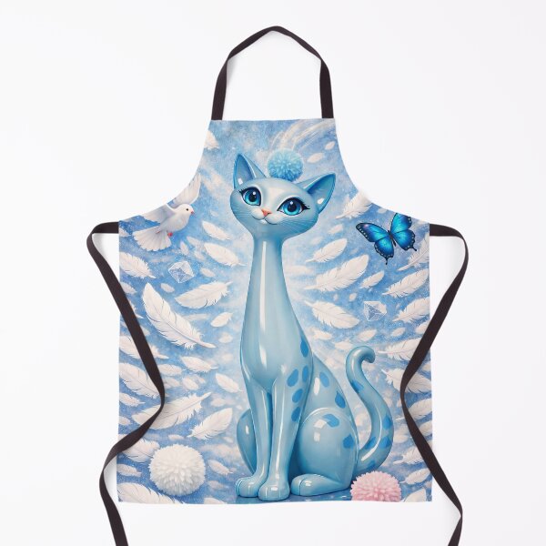 Item preview, Air Element Long Necked Cat – Mid Century Modern Long Neck Cat Throat Chakra Spiritual Art designed and sold by chihuahuashower.