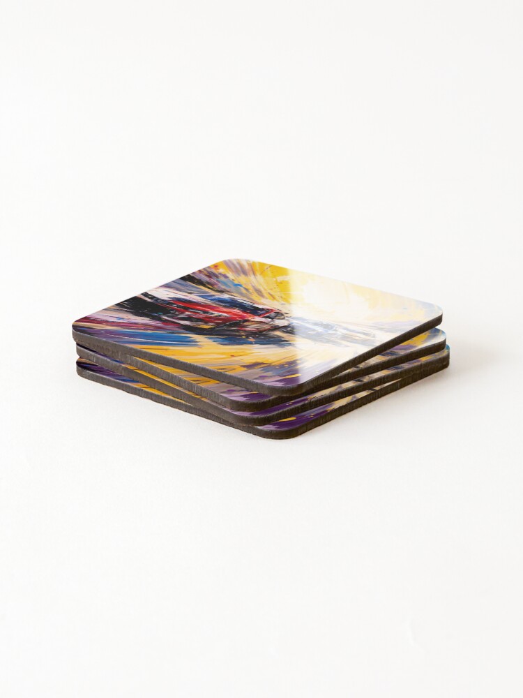 Thumbnail 4 of 5, Coasters (Set of 4), High-Speed Racing Cars designed and sold by cuprum.