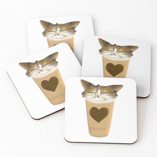 Item preview, Cute Cat Latte Foam Art - Coffee Lover Kitty Illustration designed and sold by TheArtOfTreble.