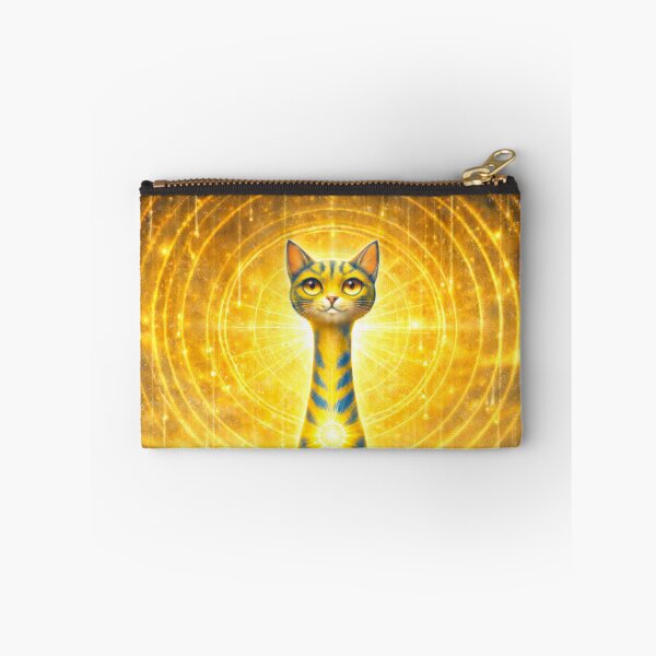 Item preview, Solar Plexus Chakra Long Necked Cat – Mid Century Modern Long Neck Cat Water Element Spiritual Art designed and sold by chihuahuashower.