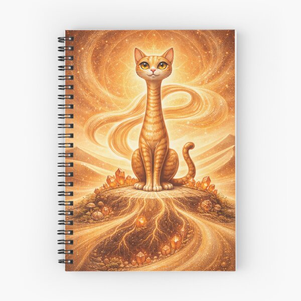 Item preview, Sacral Chakra Long Necked Cat – Midcentury Modern Long Neck Cat Spiritual Desert Art designed and sold by chihuahuashower.