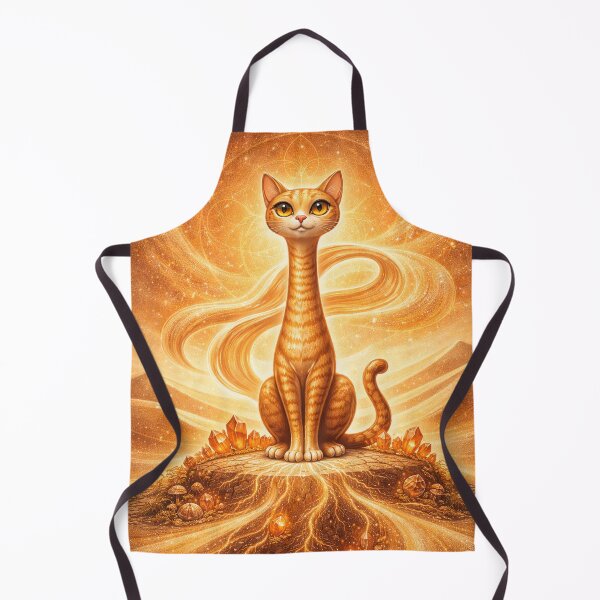 Item preview, Sacral Chakra Long Necked Cat – Midcentury Modern Long Neck Cat Spiritual Desert Art designed and sold by chihuahuashower.
