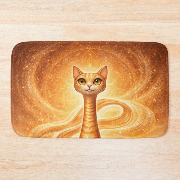 Item preview, Sacral Chakra Long Necked Cat – Midcentury Modern Long Neck Cat Spiritual Desert Art designed and sold by chihuahuashower.