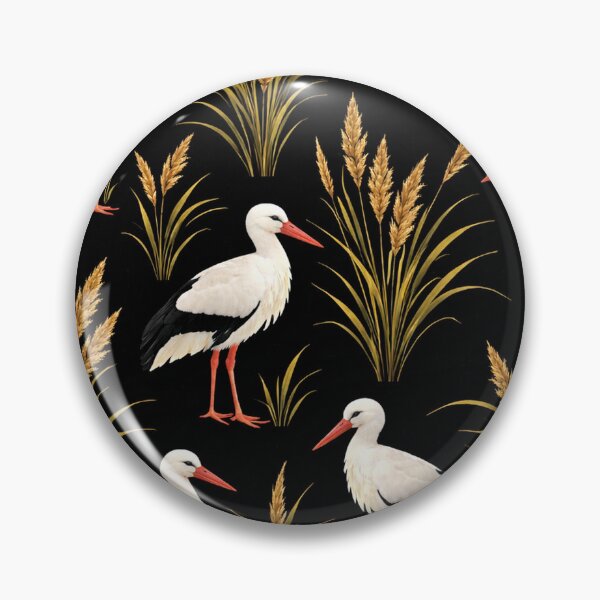 Item preview, White Ibis and Reeds Pattern – Elegant Bird Seamless Nature Design designed and sold by chihuahuashower.
