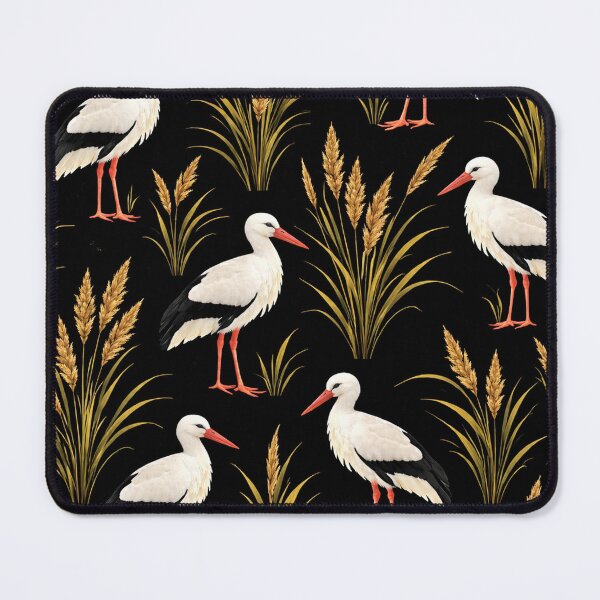Item preview, White Ibis and Reeds Pattern – Elegant Bird Seamless Nature Design designed and sold by chihuahuashower.