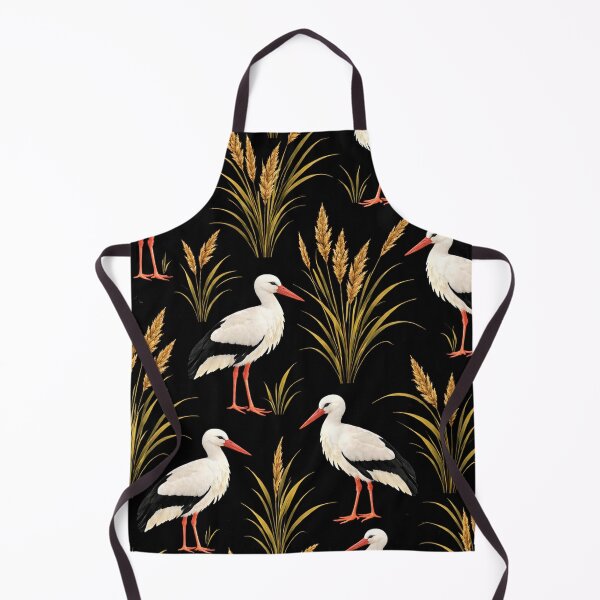 Item preview, White Ibis and Reeds Pattern – Elegant Bird Seamless Nature Design designed and sold by chihuahuashower.