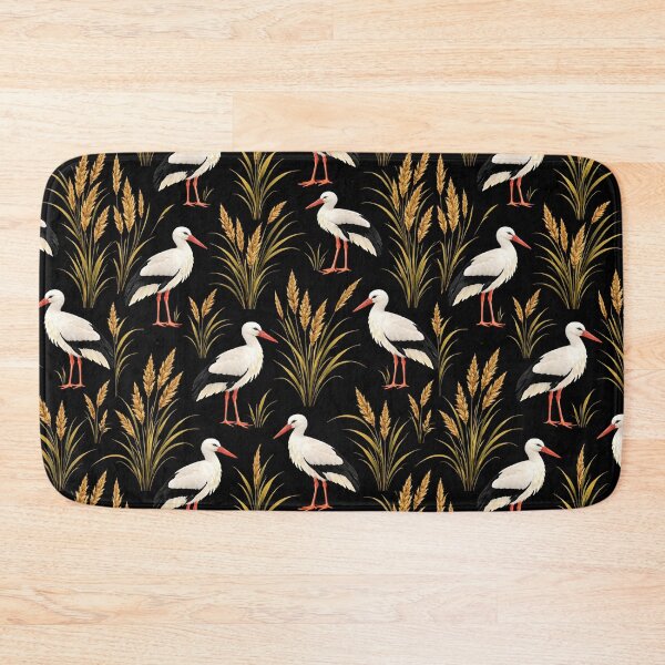 Item preview, White Ibis and Reeds Pattern – Elegant Bird Seamless Nature Design designed and sold by chihuahuashower.