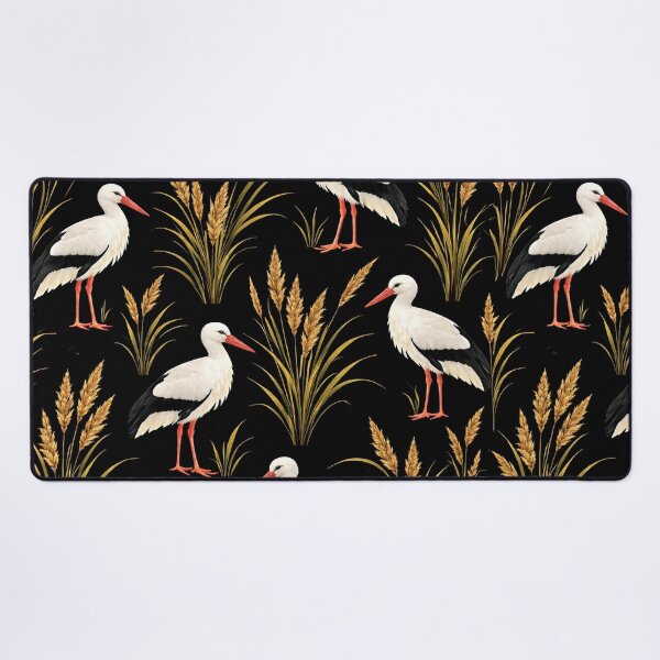 Item preview, White Ibis and Reeds Pattern – Elegant Bird Seamless Nature Design designed and sold by chihuahuashower.