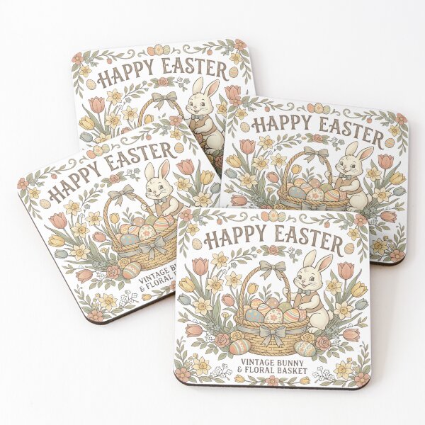 Item preview, Vintage Easter Bunny Floral Basket designed and sold by urbinet.