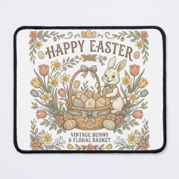 Item preview, Vintage Easter Bunny Floral Basket designed and sold by urbinet.
