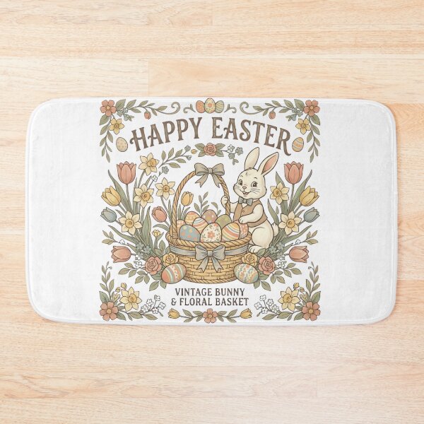 Item preview, Vintage Easter Bunny Floral Basket designed and sold by urbinet.