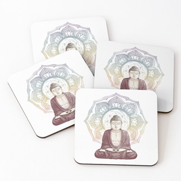 Item preview, Buddha Padma Watercolor - Fawn Earth Wine - Rainbow Sunset Halo designed and sold by Irene Estelle.