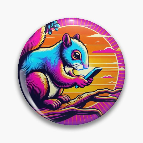 Artikelvorschau, Neon Squirrel – Digital Sunset Vibes entworfen und verkauft von Dogandesighn.