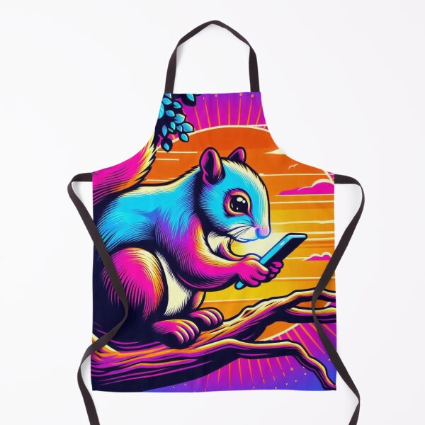 Item preview, Neon Squirrel – Digital Sunset Vibes designed and sold by Dogandesighn.