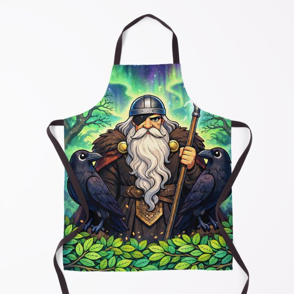 Item preview, Odin with Ravens Huginn and Muninn – Norse Allfather Viking Mythology Illustration designed and sold by chihuahuashower.