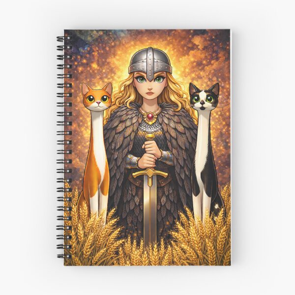 Item preview, Freyja Goddess with Long Neck Cats – Norse Mythology Freyja and Sacred Cats Illustration designed and sold by chihuahuashower.
