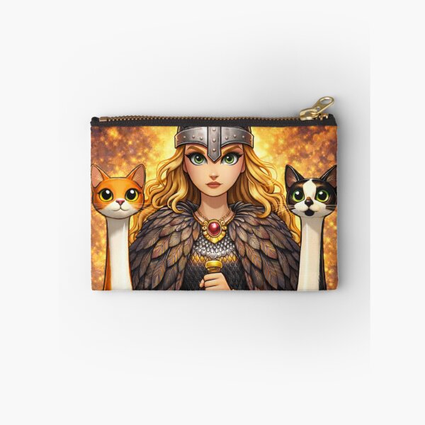 Item preview, Freyja Goddess with Long Neck Cats – Norse Mythology Freyja and Sacred Cats Illustration designed and sold by chihuahuashower.