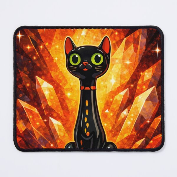 Item preview, Mid Century Modern Black Cat – Retro Atomic Starburst Long Neck Cat Illustration designed and sold by chihuahuashower.