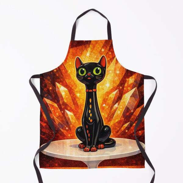 Item preview, Mid Century Modern Black Cat – Retro Atomic Starburst Long Neck Cat Illustration designed and sold by chihuahuashower.