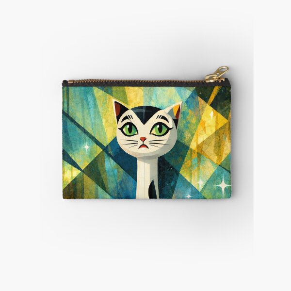 Item preview, Mid Century Modern Long Neck Cat – Retro Atomic Age Geometric Cat Illustration designed and sold by chihuahuashower.