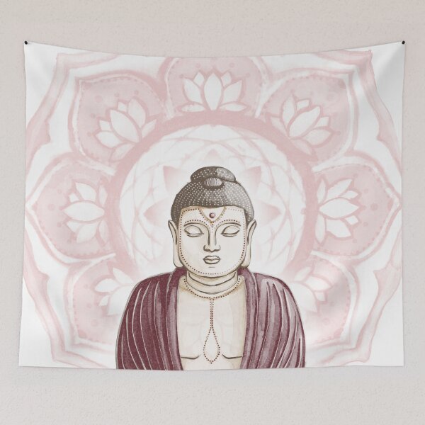 Item preview, Buddha Padma Watercolor - Fawn Earth Wine - Rose Halo designed and sold by Irene Estelle.